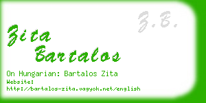 zita bartalos business card